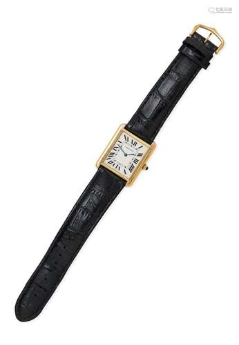 CARTIER  GOLD AND STAINLESS STEEL TANK WRISTWATCH