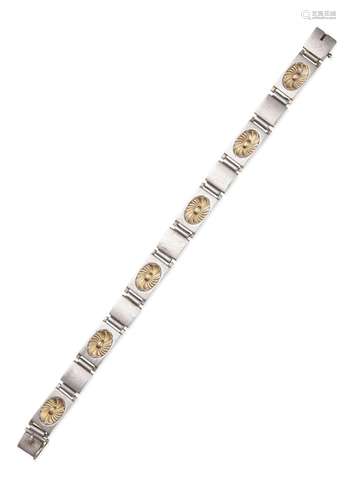 GEORG JENSEN  STERLING SILVER AND GOLD BRACELET, HENRY PILST...