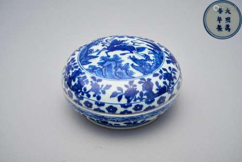A blue-and-white covered box Wanli six-character mark
