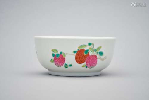 A famille-rose 'san duo' bowl Daoguang six-character seal ma...