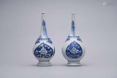 A pair of blue and white rosewater sprinklers for the Mid-Ea...