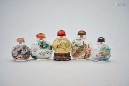 Five inside-painted snuff bottles Wang Baichuan (b.1949), Li...