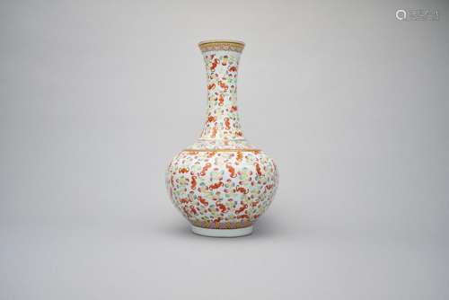 A famille-rose 'hundred bats' vase Xuantong six-character ir...