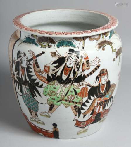 A JAPANESE KUTANI PORCELAIN PLANTER, the body decorated in t...