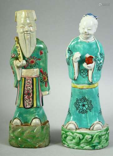 A PAIR OF 18TH CENTURY CHINESE PORCELAIN IMMORTAL FIGURES, 2...