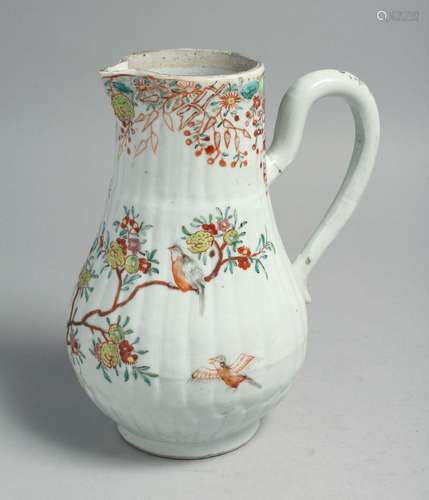 A CHINESE FAMILLE ROSE PORCELAIN JUG, painted with birds and...