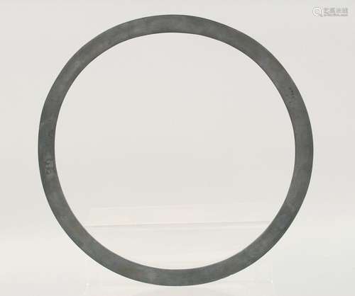 A RARE 19TH CENTURY INDIAN SIKH WATERED STEEL CHAKRAM with l...