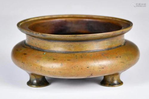 A Bronze Tripod Censer Xuande Mk