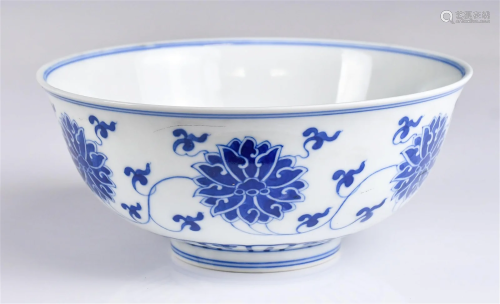 A Blue and White Lotus Bowl Guangxu Mk