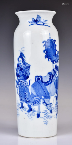 A Blue and White Figure Vase