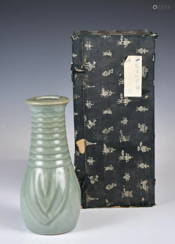 A Longquan Glazed Vase with Box