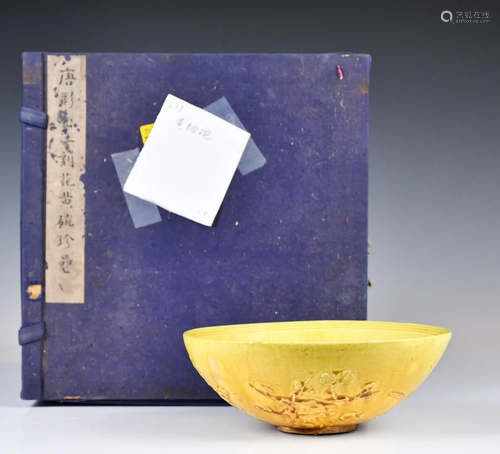 An Incised Yellow Glaze Bowl w/ Box