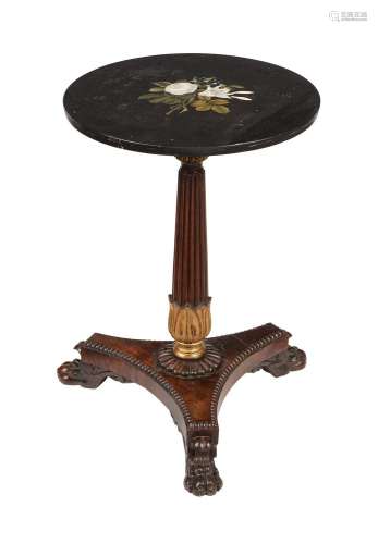 Y A DERBYSHIRE PIETRA DURE INLAID SLATE TOPPED ROSEWOOD OCCA...