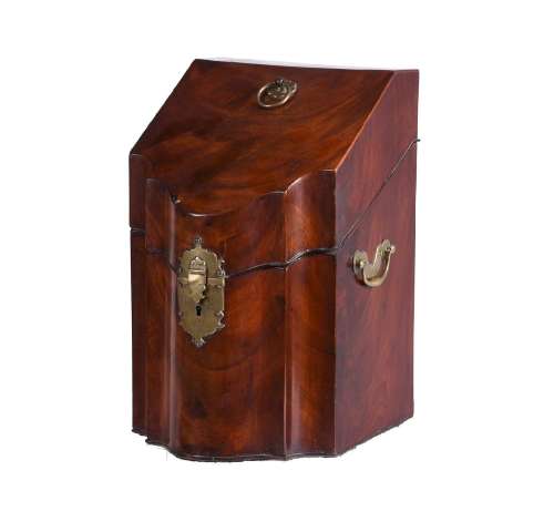 A GEORGE III MAHOGANY KNIFE BOX