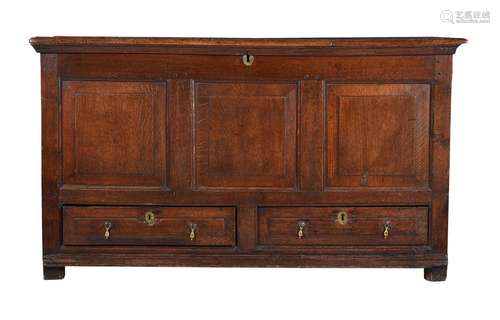 A GEORGE III OAK MULE CHEST