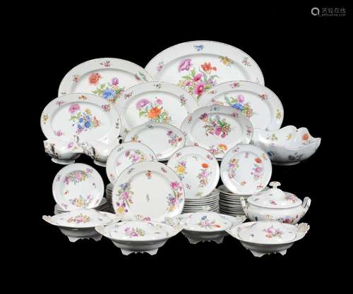 A COMPOSITE MEISSEN (OUTSIDE DECORATED) AND DRESDEN PART DIN...