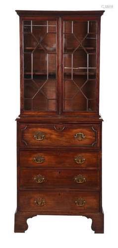 A MAHOGANY SECRETAIRE BOOKCASE