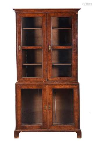 A WALNUT BOOKCASE CABINET