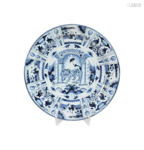 A DUTCH DELFT BLUE AND WHITE TRANSITIONAL STYLE CHARGER