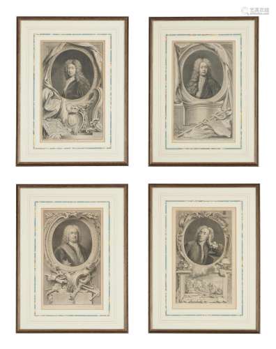 A SET OF 10 ENGRAVINGS BY JACOBUS HOUBRAKEN DEPICTING PEOPLE...