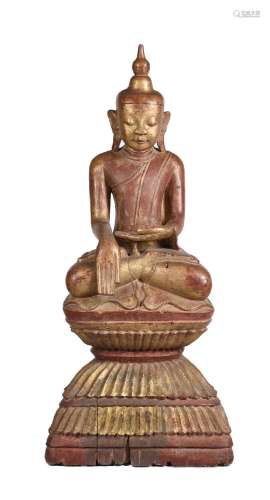 A LARGE WOOD THAI BUDDHA