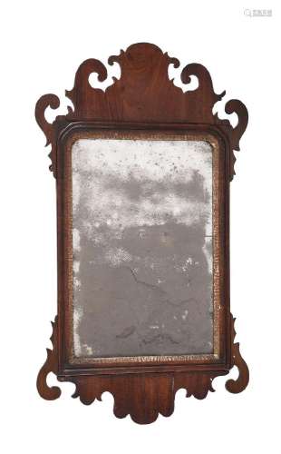 A GEORGE III MAHOGANY WALL MIRROR