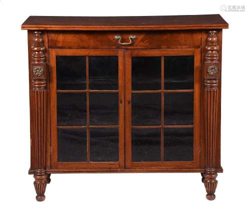 A MAHOGANY AND ROSEWOOD CROSSBANDED SIDE CABINET