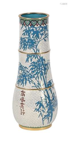 A MODERN JAPANESE CLOISONNE 'BAMBOO' VASE