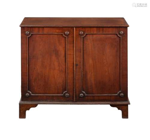 A GEORGE III MAHOGANY SIDE CABINET