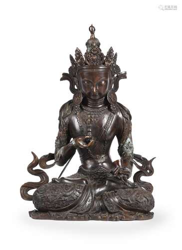 A TIBETAN BRONZE FIGURE OF VAJRASATTVA