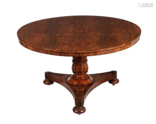 A GEORGE IV ROSEWOOD CENTRE TABLE