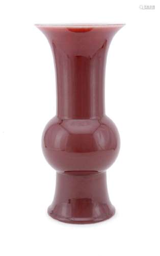 A CHINESE RED GLAZED VASE