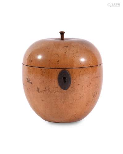 A GEORGE III APPLEWOOD TEA CADDY