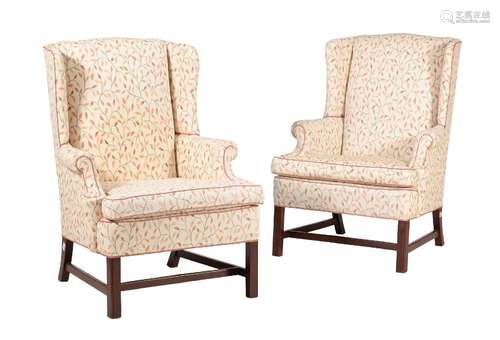 A PAIR OF MAHOGANY ARMCHAIRS IN GEORGE III STYLE