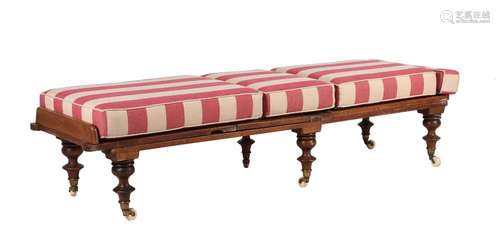 A VICTORIAN MAHOGANY CAMPAIGN DAY BED