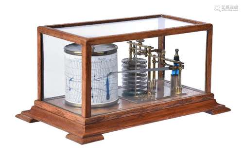 AN OAK CASED BAROGRAPH