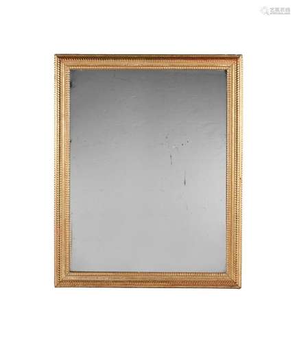 A FRENCH GILT WOOD WALL MIRROR