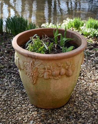 A MODERN TERRACOTTA GARDEN PLANTER