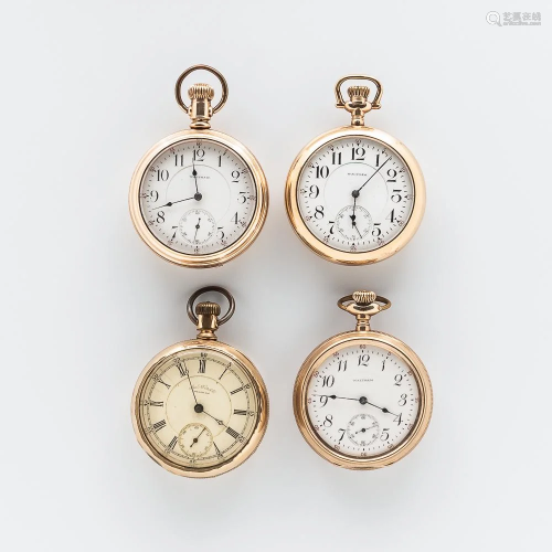 Four Waltham Watch Co. Open-face Watches