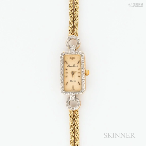 Lucien Piccard 14kt Gold and Diamond Cocktail Watch