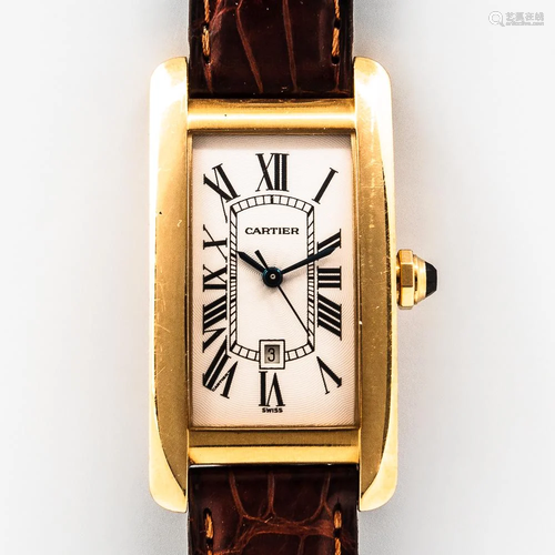 Cartier 18kt Gold Tank Américaine Reference 1725 Wristwatch