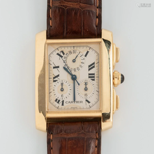 Cartier 18kt Gold Tank Francaise Chronograph