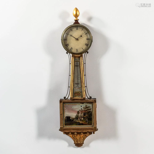 Aaron Willard Jr. Thermometer-front Patent Timepiece or Banj...