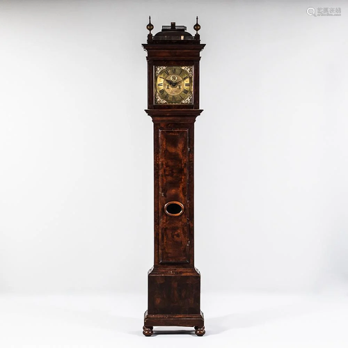 David Lamy Burr Walnut Veneer Longcase Clock