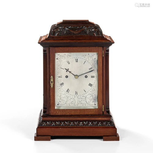 Carved Mahogany Chain-fusee Bracket Clock