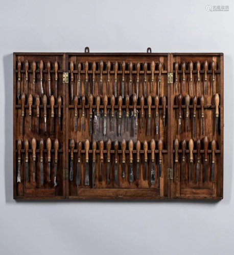 Ornamental Turning Tool Cupboard with Seventy-four Tools