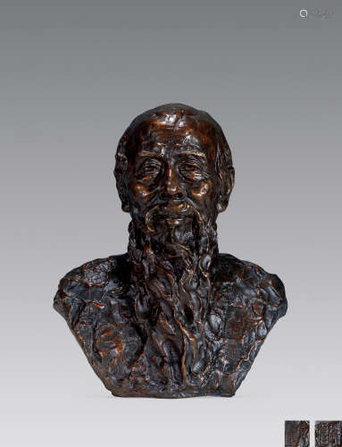 1907-1998张充仁 齐白石胸像 一九四六年作 铜雕塑