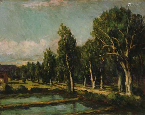 1905-1995余本 风景  木板油画