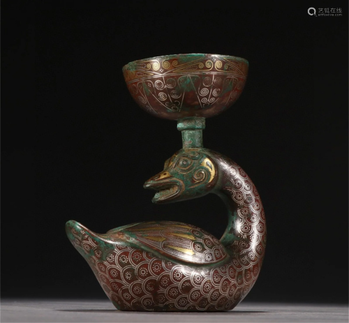 A Chinese Bronze Lamp