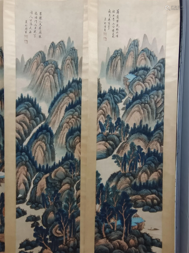 A Set of Four Chinese Scroll Paintings